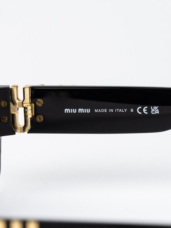 Miu Miu Women Sunglasses Black Grey Rectangle MUB04S 16K08Z NEW AUTHENTIC main image 5
